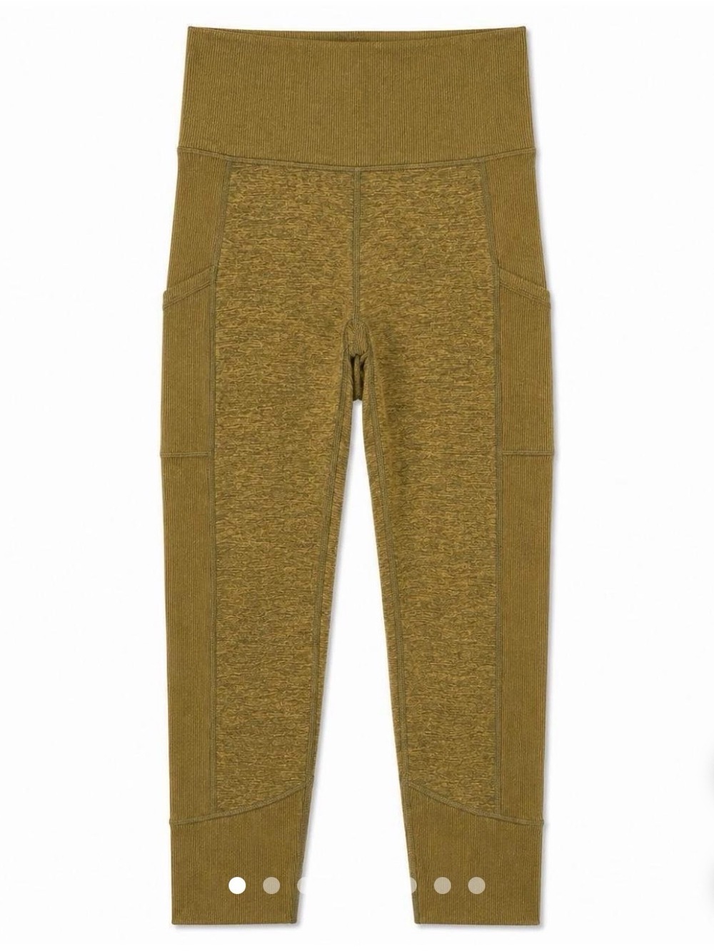 Aerie OFFLINE The Hugger Leggings high-rise green tan pockets ribbed size Large